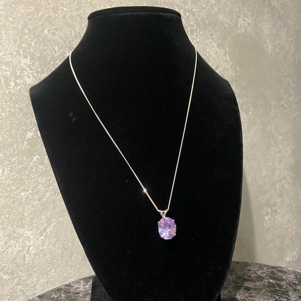 - Sterling silver and cz stone necklace